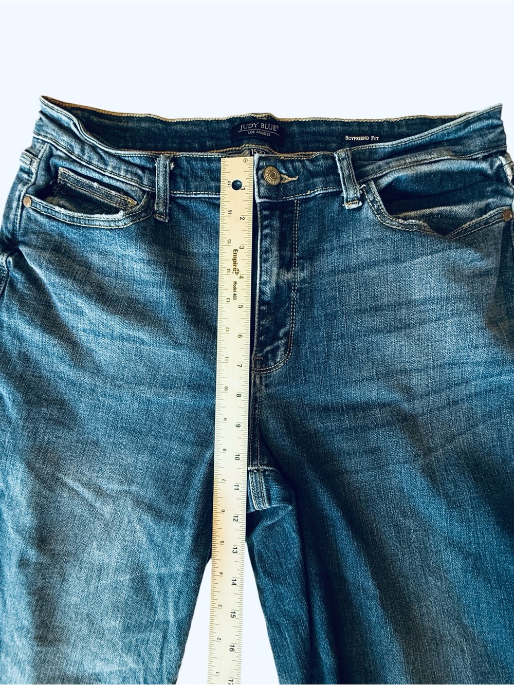 Judy Blue JB82368DK Boyfriend Fit Jeans Women’s Size 15/32 Medium Wash Stretch - Picture 11 of 13
